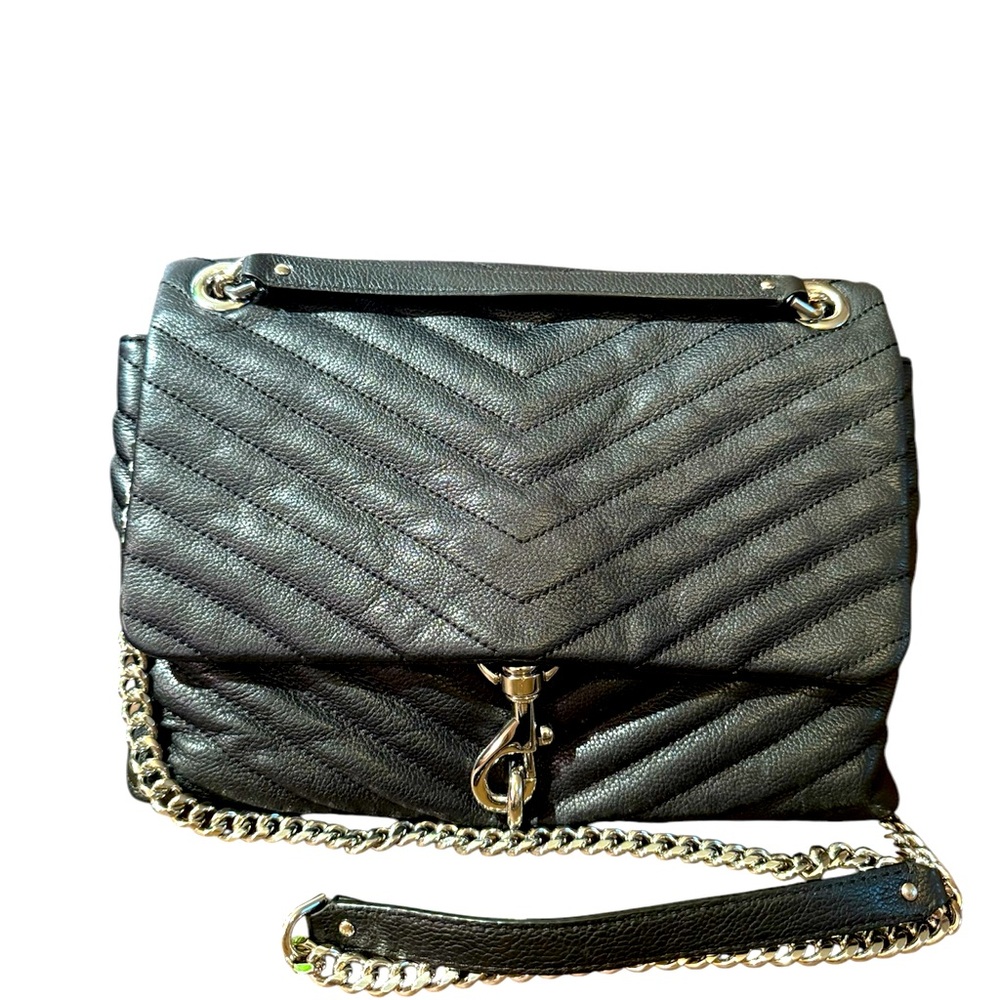 Rebecca Minkoff Eddie Crossbody Black Quilted Leather Bag‎